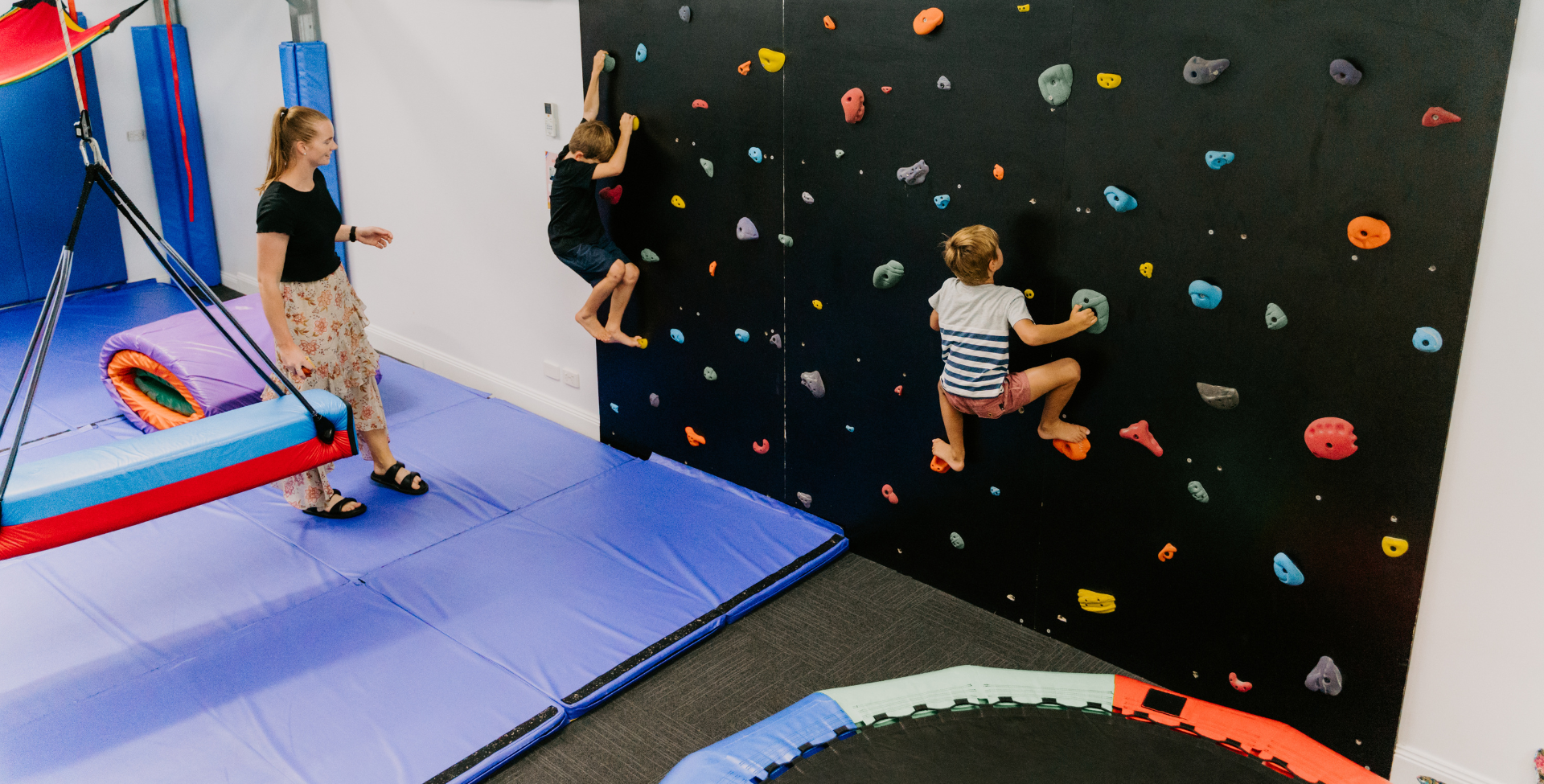 Kids climbing