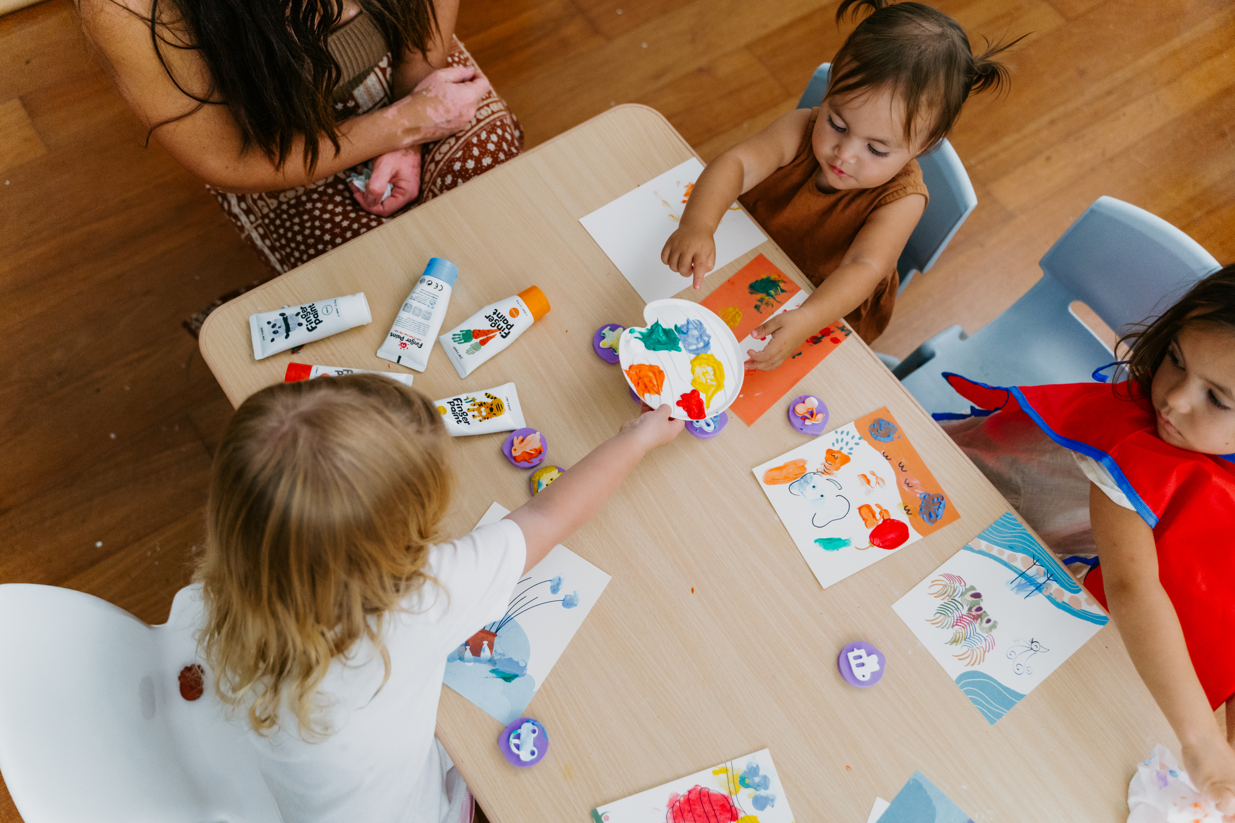 Kids playing with therapy at home kits